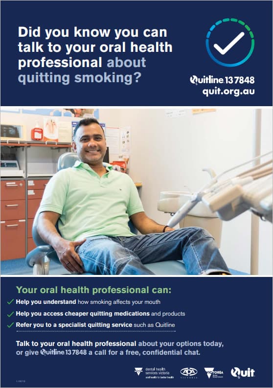 Product image for Did you know your oral health professional can help you quit smoking? (male patient)