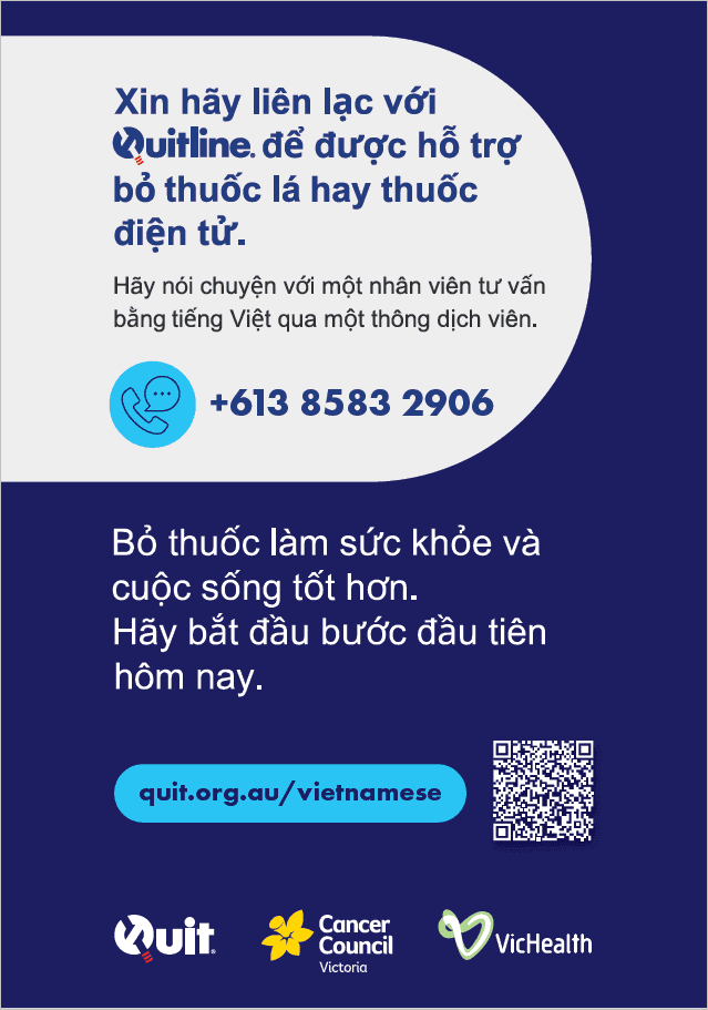 Product image for Quitline poster (Vietnamese)