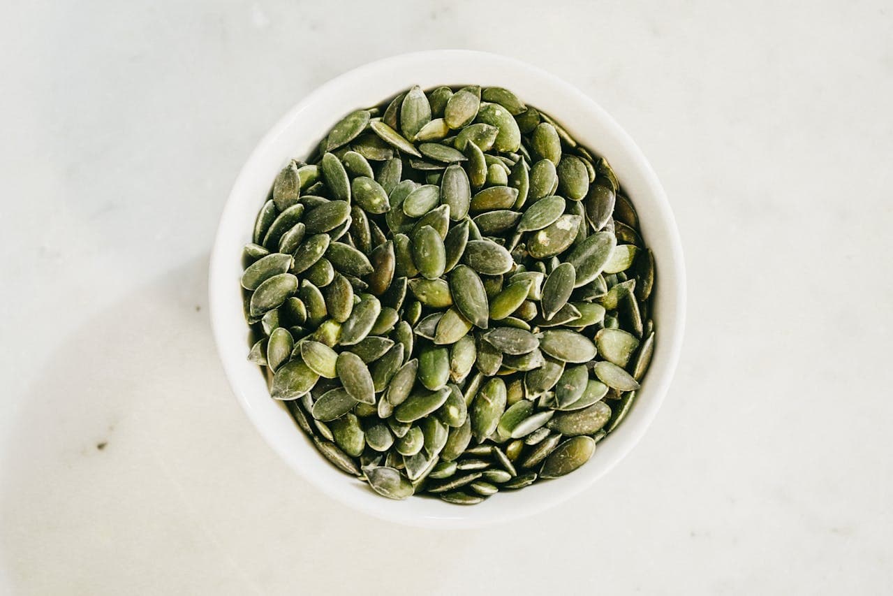 A dish full with pumpkin seeds