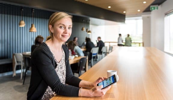 A woman on her phone